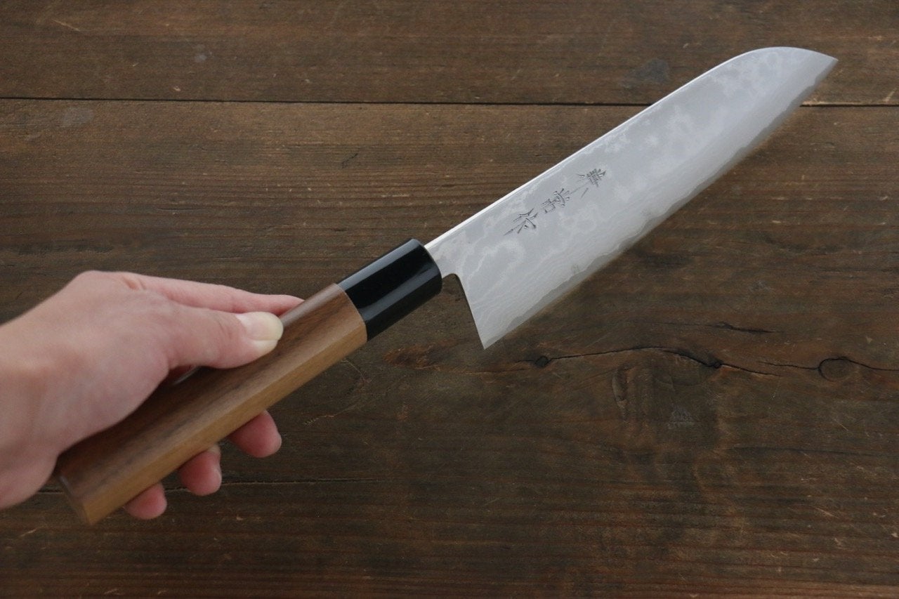 Kanetsune VG1 17-Layer Damascus Santoku 165mm - Walnut Handle
