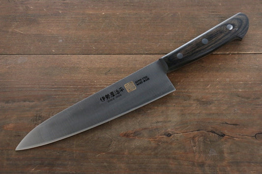 Iseya Molybdenum Gyuto Japanese Knife 180mm Black Pakka Wood Handle