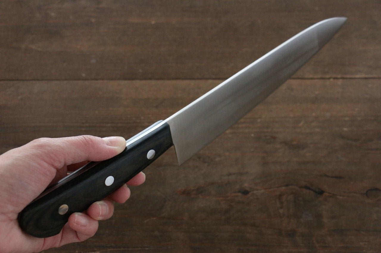 Iseya Molybdenum Gyuto Japanese Knife 180mm Black Pakka Wood Handle
