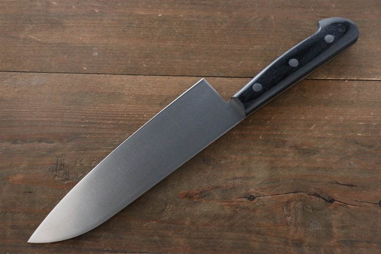 Iseya Molybdenum Santoku Japanese Knife 180mm Black Pakka Wood Handle