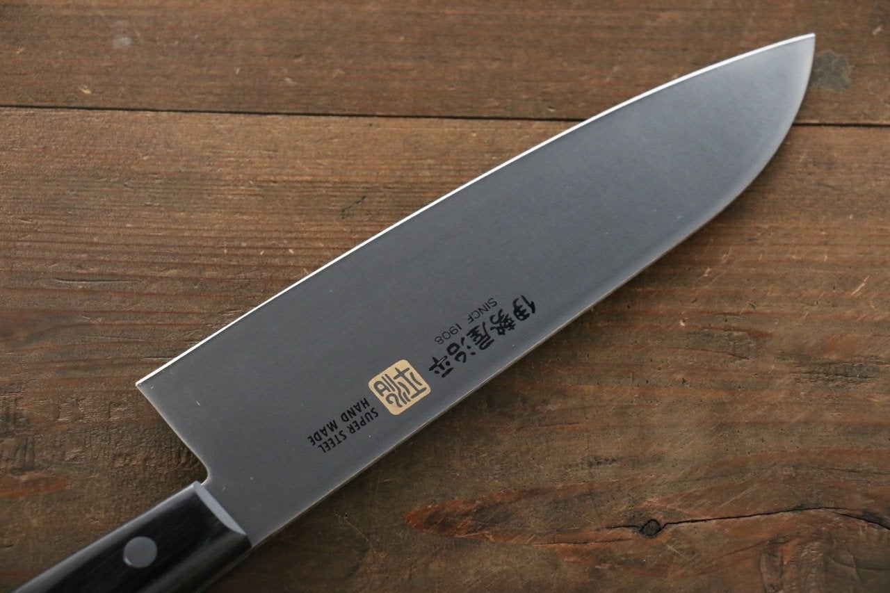 Iseya Molybdenum Santoku Japanese Knife 180mm Black Pakka Wood Handle