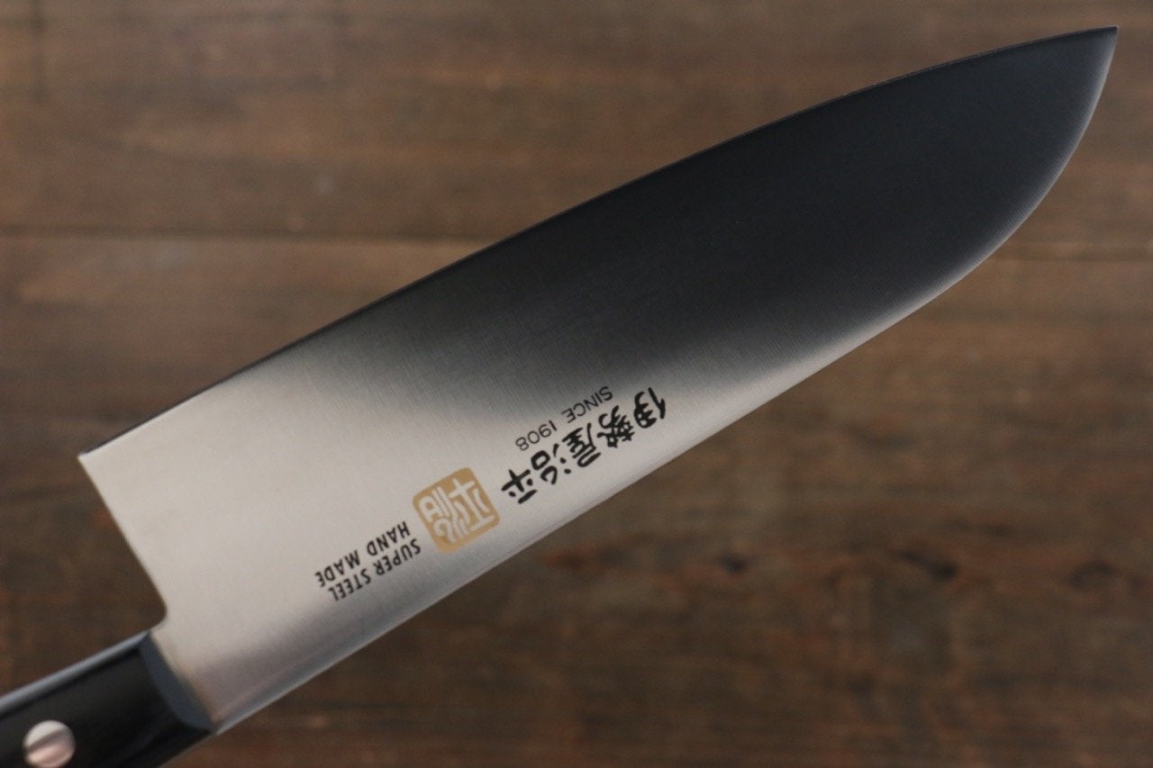 Iseya Molybdenum Santoku Japanese Knife 180mm Black Pakka Wood Handle