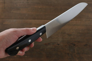 Iseya Molybdenum Santoku Japanese Knife 180mm Black Pakka Wood Handle
