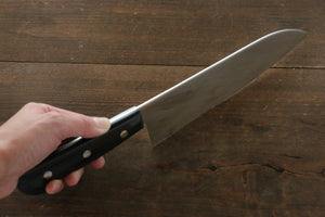 Iseya Molybdenum Santoku Japanese Knife 180mm Black Pakka Wood Handle