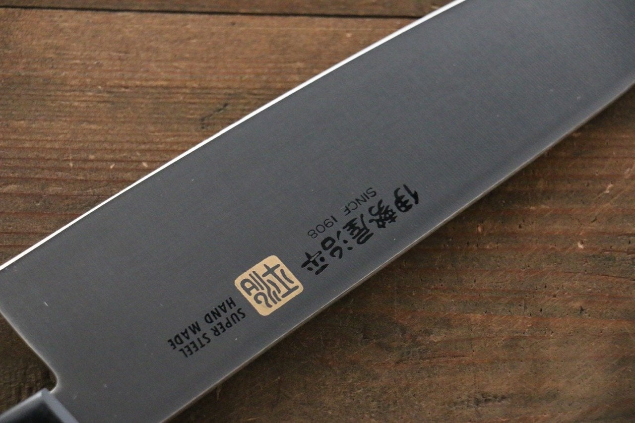 Iseya Molybdenum Santoku Japanese Knife 180mm Black Pakka Wood Handle