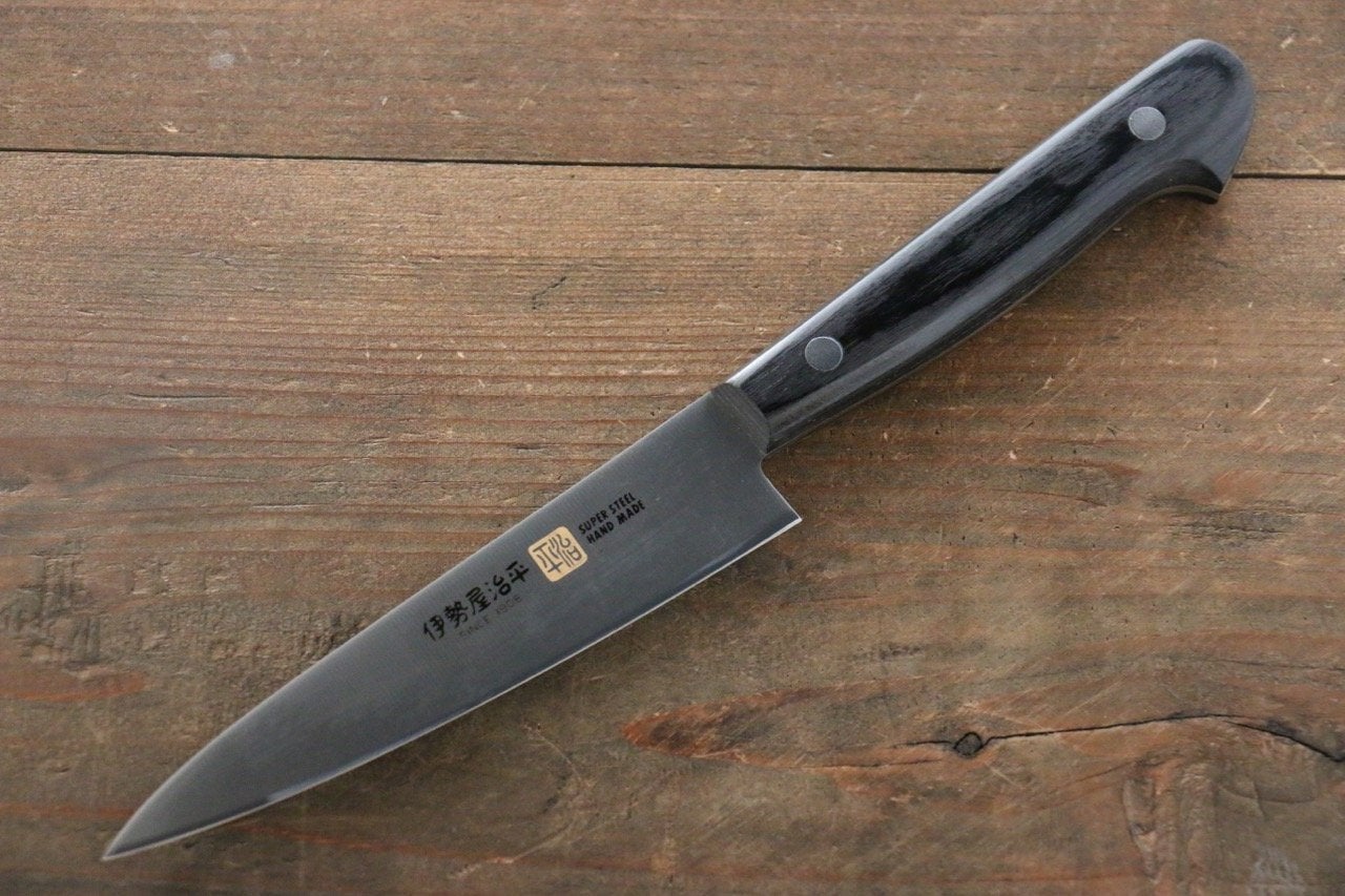 Iseya Molybdenum Petty-Utility Japanese Knife 120mm Black Pakka Wood Handle