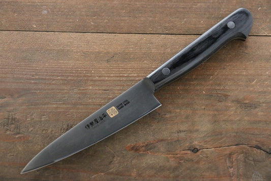 Iseya Molybdenum Petty-Utility Japanese Knife 120mm Black Pakka Wood Handle