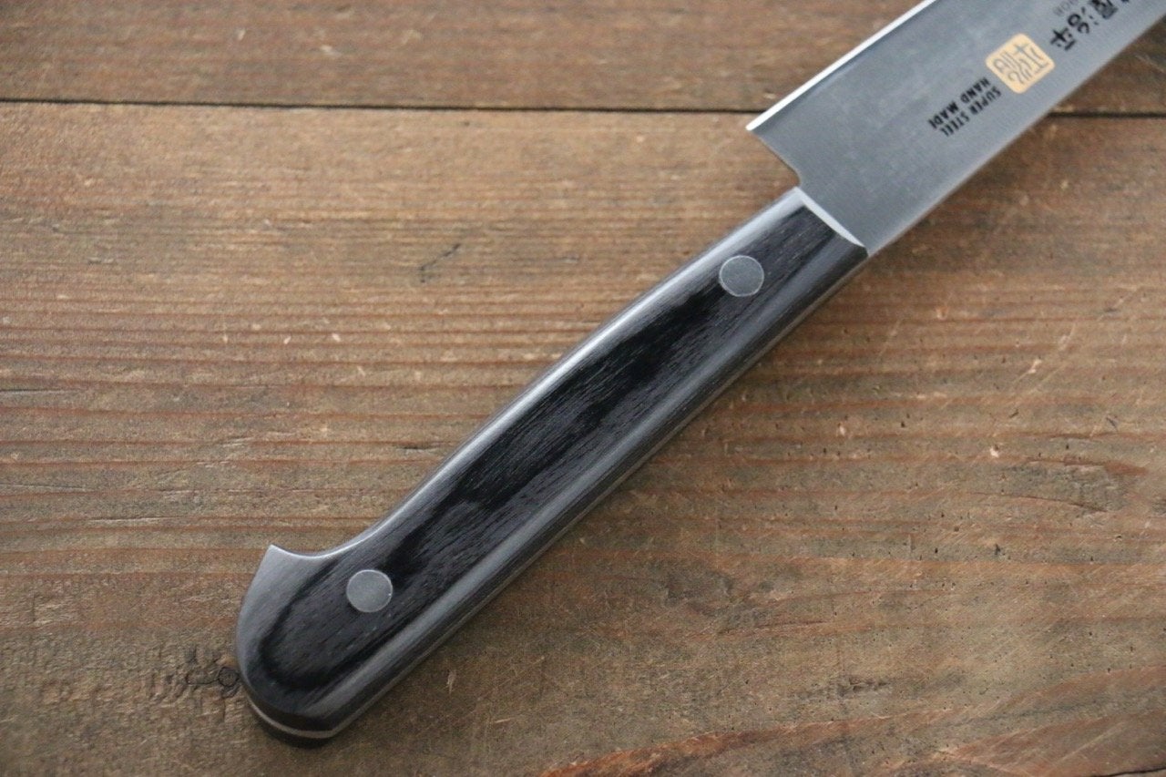 Iseya Molybdenum Petty-Utility Japanese Knife 120mm Black Pakka Wood Handle