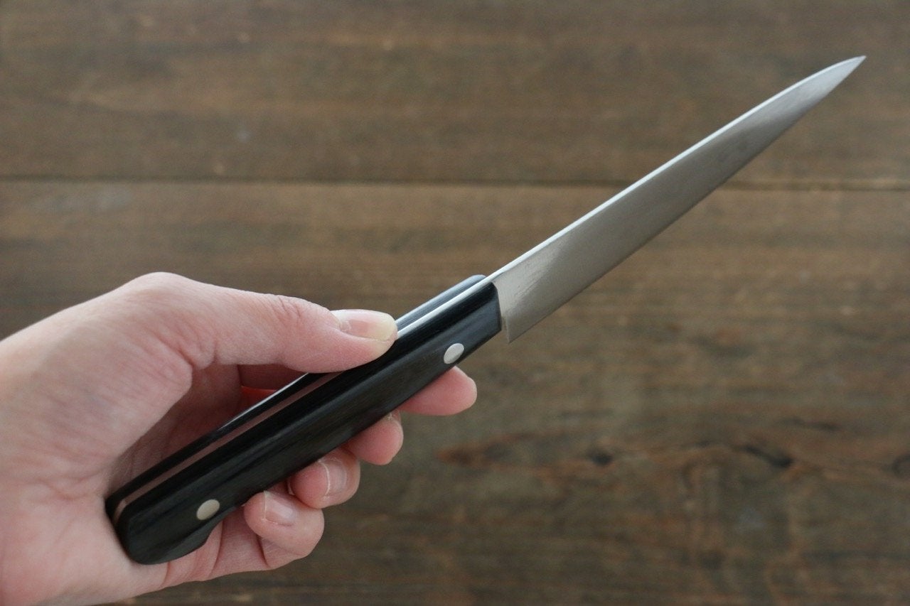 Iseya Molybdenum Petty-Utility Japanese Knife 120mm Black Pakka Wood Handle
