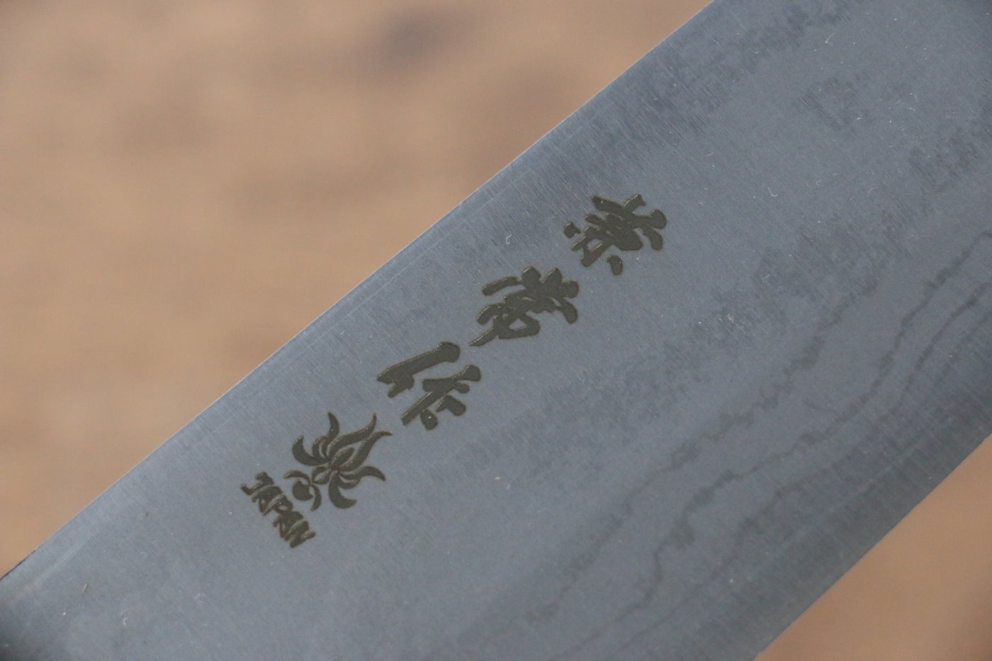 Kanetsune Blue Steel No.2 Damascus Kiritsuke 170mm - Shitan Handle