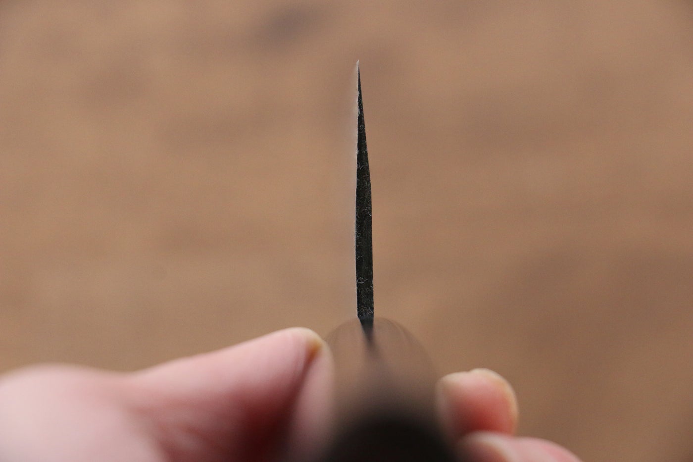 Kanetsune Blue Steel No.2 Damascus Kiritsuke 170mm - Shitan Handle