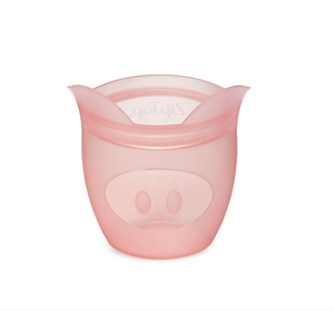 Zip Top Baby Snack Container Pig Pink 118ml