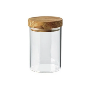 Jar Borosilicate Glass With Olive Wood Lid