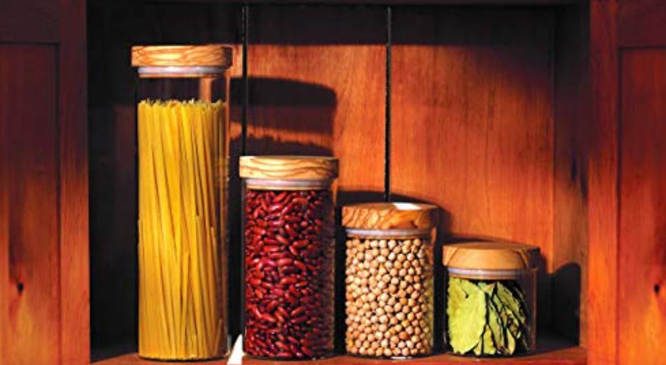 Jar Borosilicate Glass With Olive Wood Lid