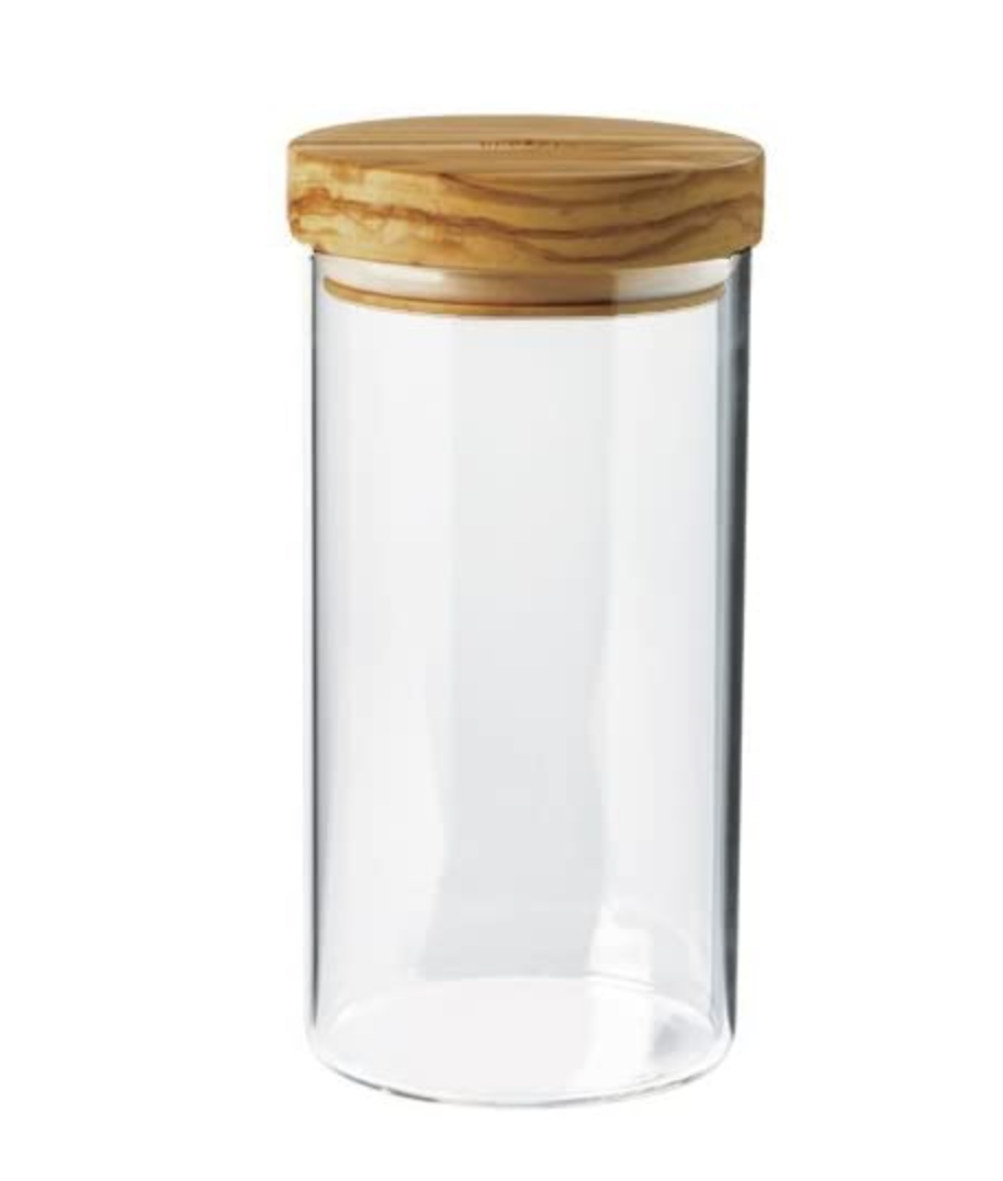 Jar Borosilicate Glass With Olive Wood Lid