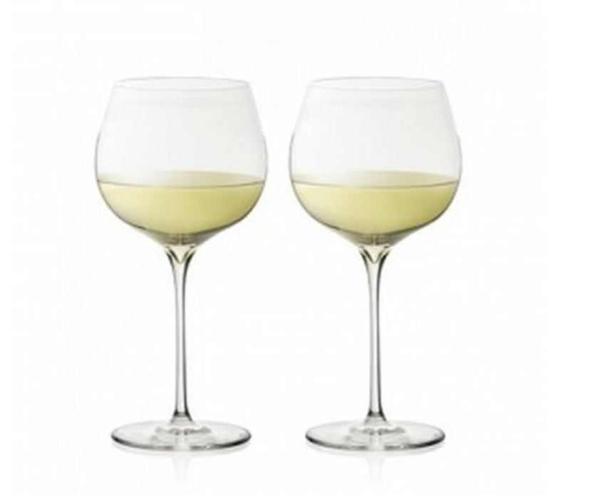 Plumm Handmade Vintage Crystal WHITEb Wine Glass (Twin Pack)