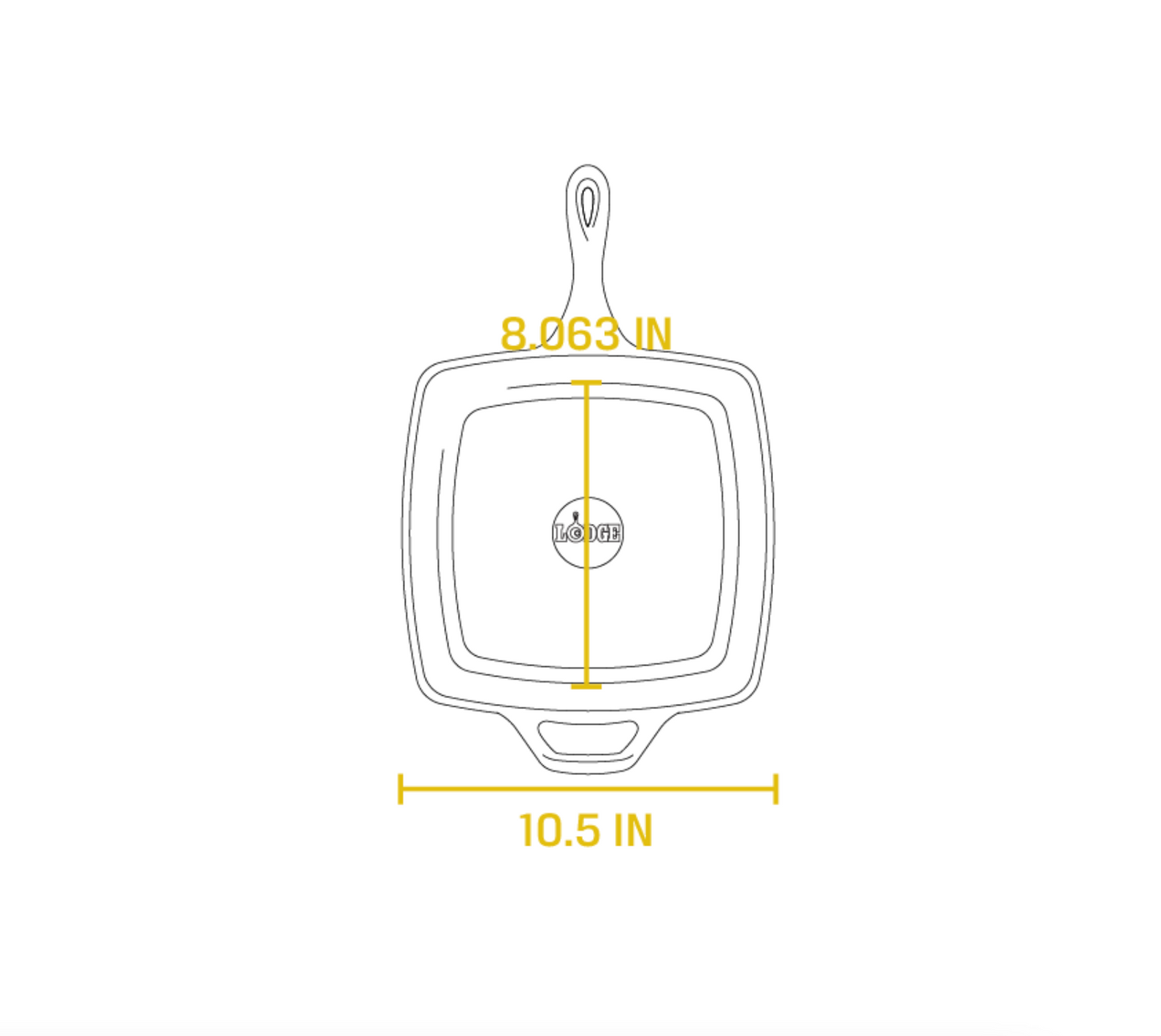 LODGE COOKWARE 26cm Square Cast Iron Grill Pan