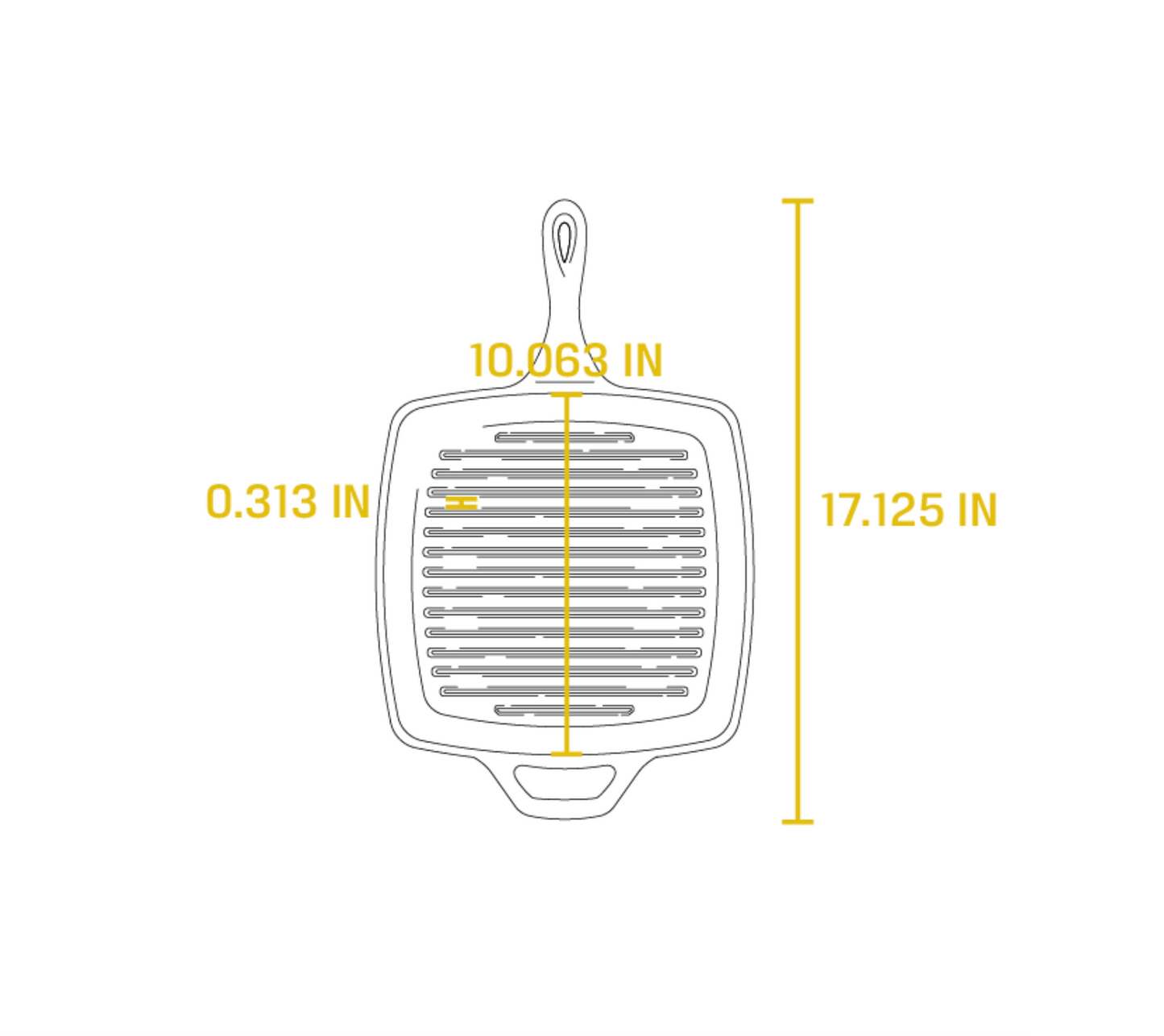 LODGE COOKWARE 26cm Square Cast Iron Grill Pan