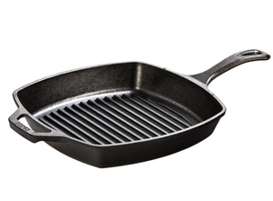 LODGE COOKWARE 26cm Square Cast Iron Grill Pan