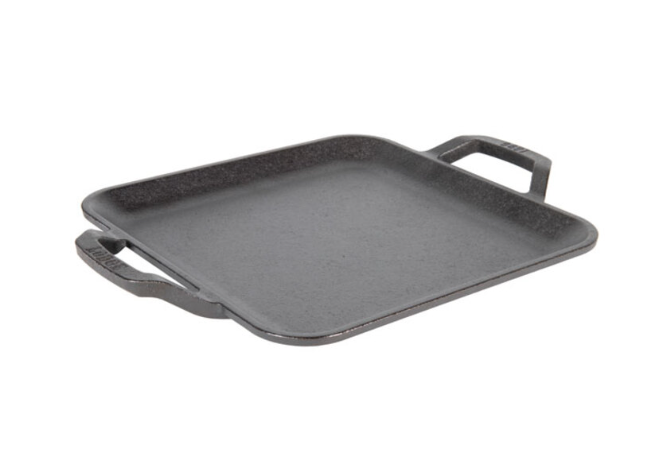 LODGE COOKWARE 28cm Square Cast Iron Chef Style Griddle
