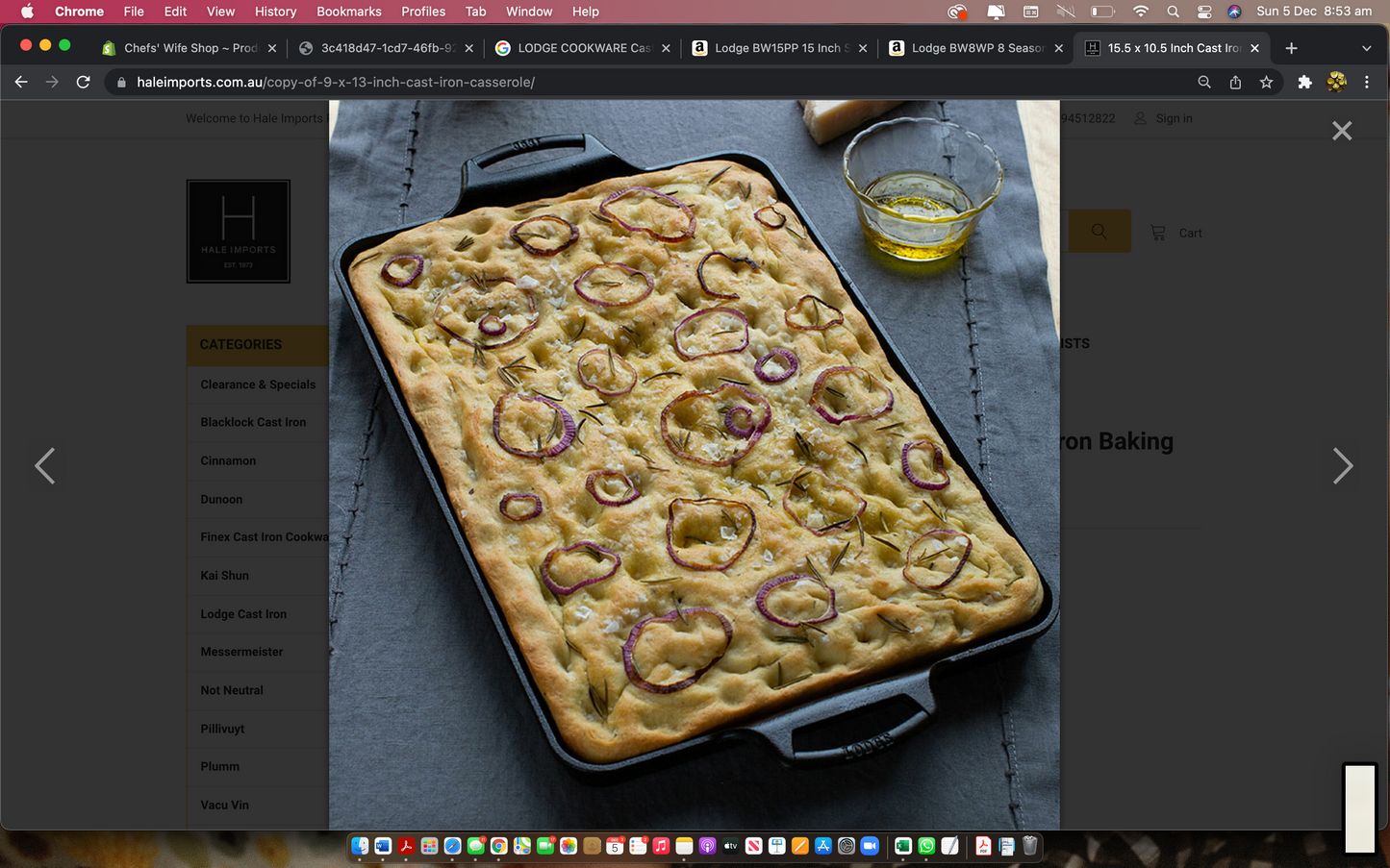 Lodge Cast Iron Baking Pan 15.5x10.5"