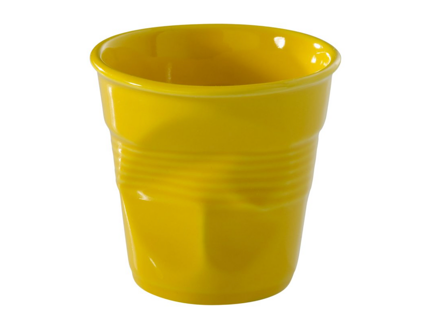 Revol Froissés Cappuccino Cup 180ml Set of 6 - Seychelles Yellow