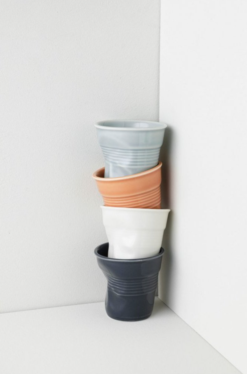 Revol Froissés Cappuccino Cup 180ml Set of 6 - White