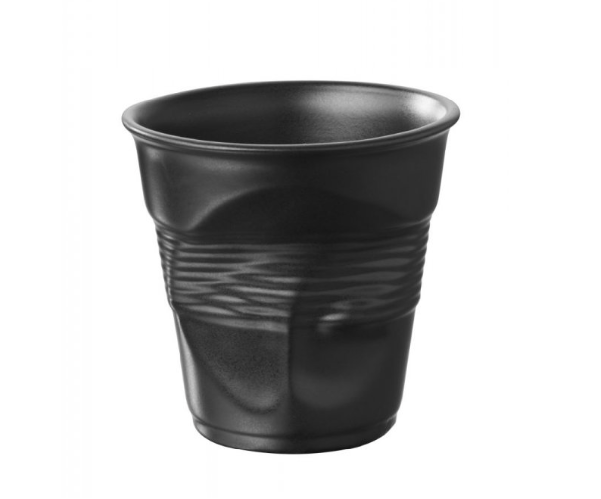 Revol Froissés Cappuccino Cup 180ml Set of 6 - Satin Black
