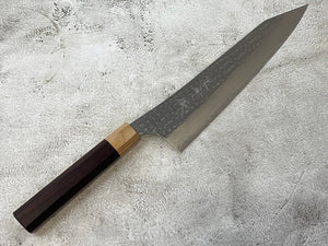 Yu Kurosaki R2(SG2) Hammered SENKO-EI WA RS8H Japanese Gyuto 240mm with Brown-Ring Octagonal Handle