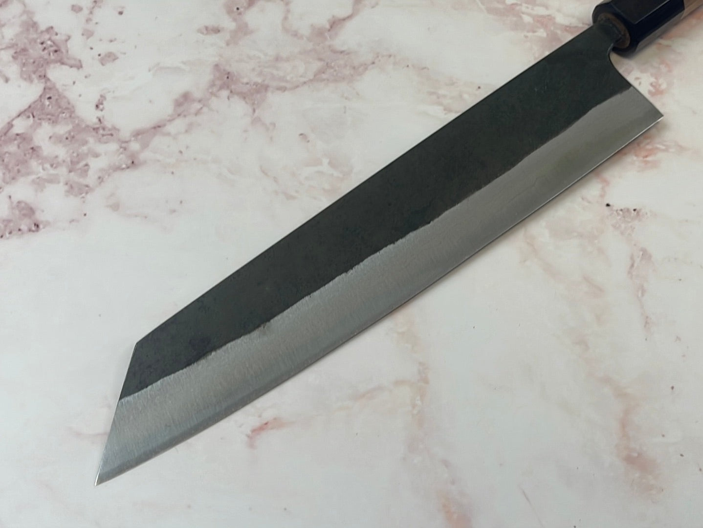Yoshimune Kiritsuke Kurouchi 240 mm (9.4 in) Aogami (Blue) #2 Damascus (17 layers) Double-Bevel