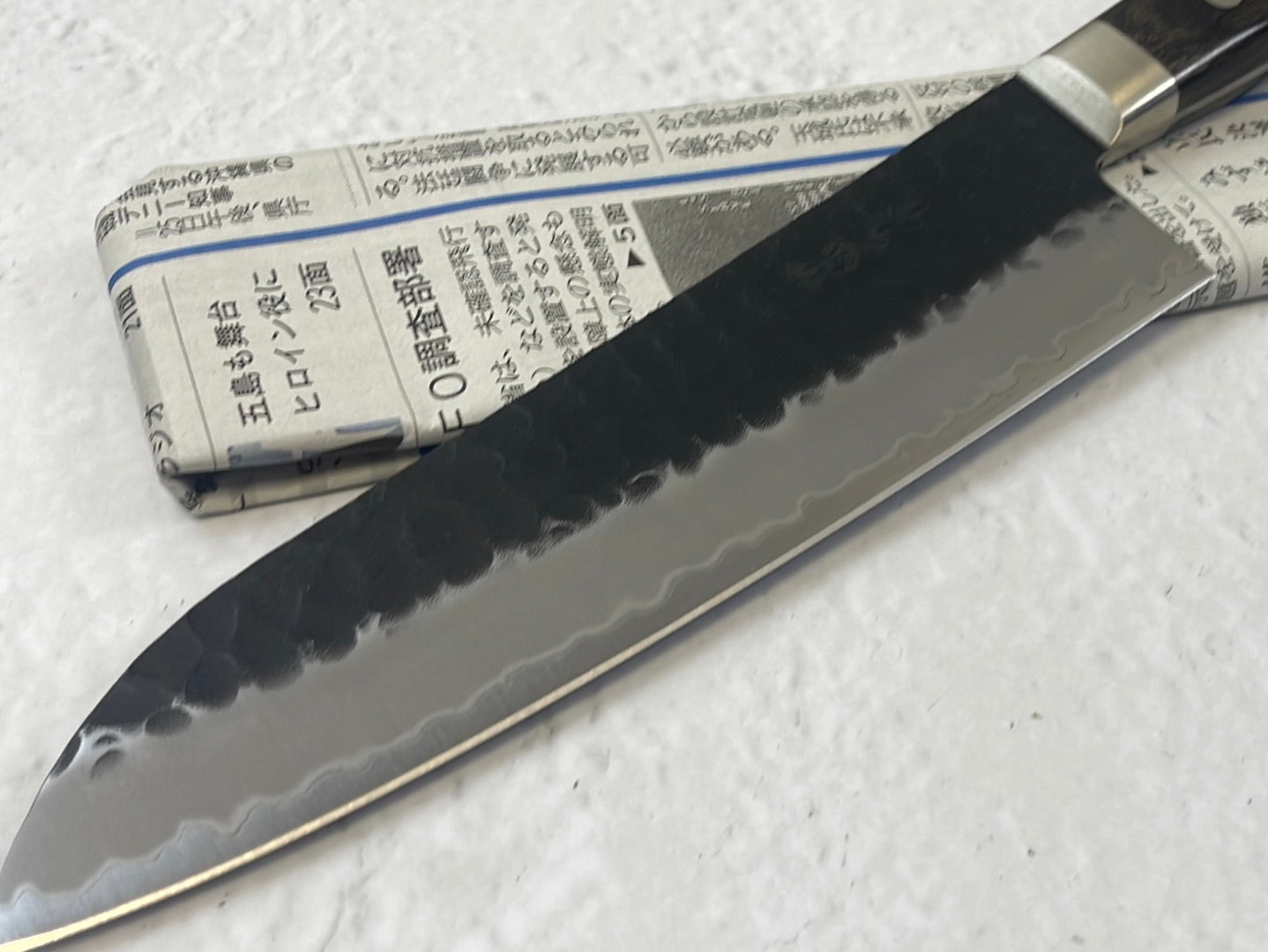 Tsunehisa AS Stainless Santoku Knife 180mm - Made in Japan 🇯🇵 Brown Pakka Wood Handle