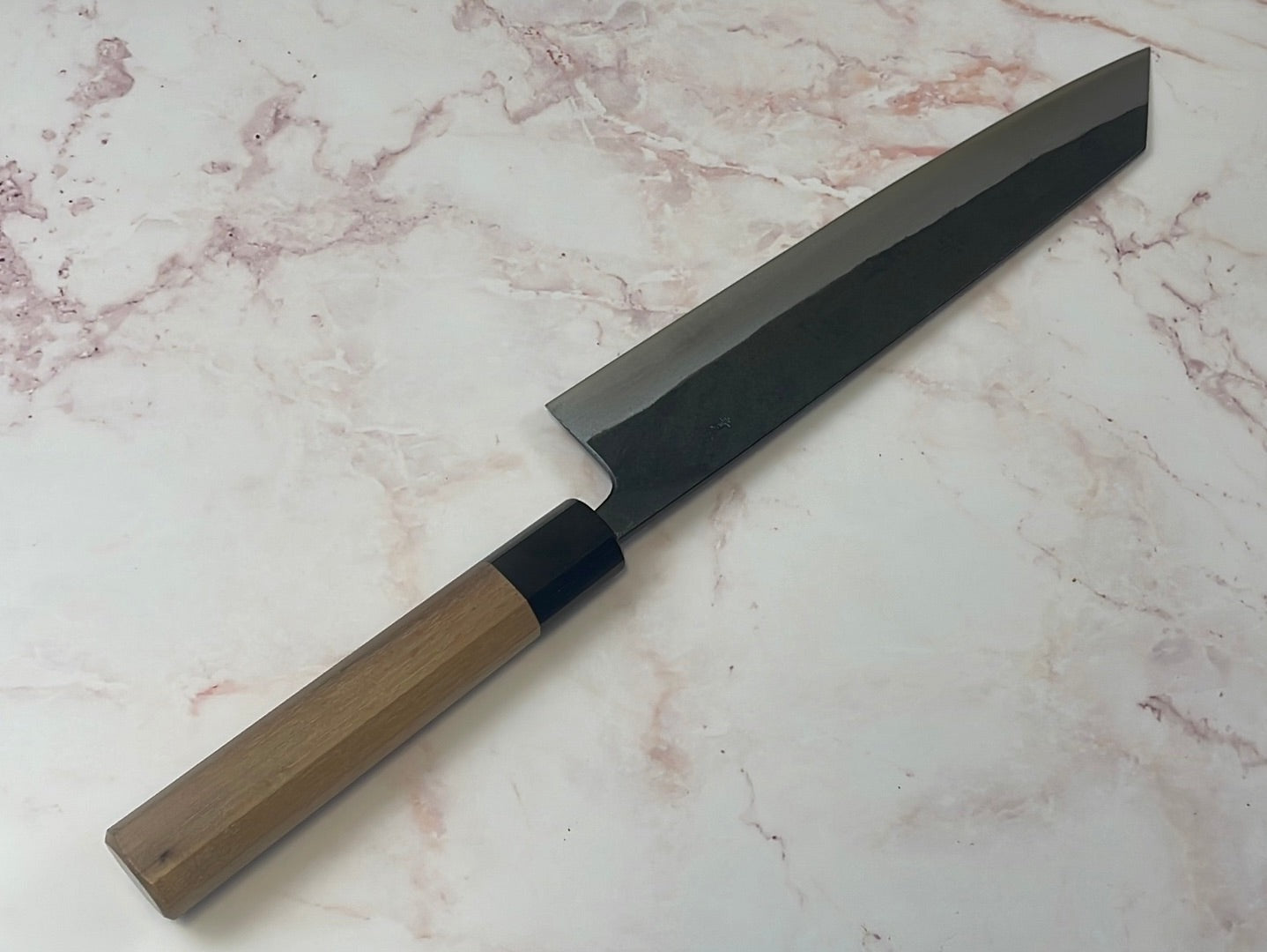 Yoshimune Kiritsuke Kurouchi 240 mm (9.4 in) Aogami (Blue) #2 Damascus (17 layers) Double-Bevel