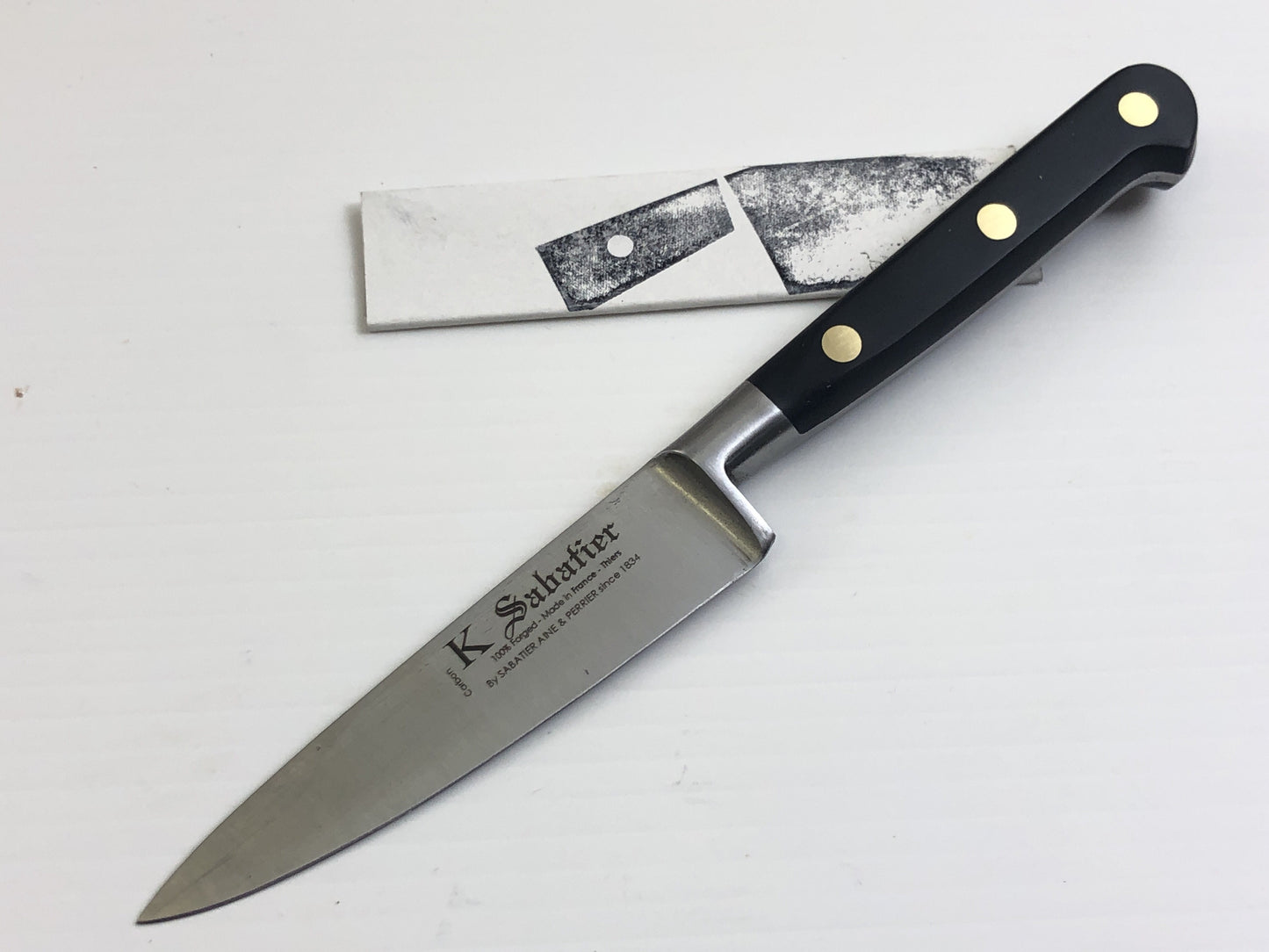 K Sabatier Paring Knife 100mm - CARBON STEEL Made In France
