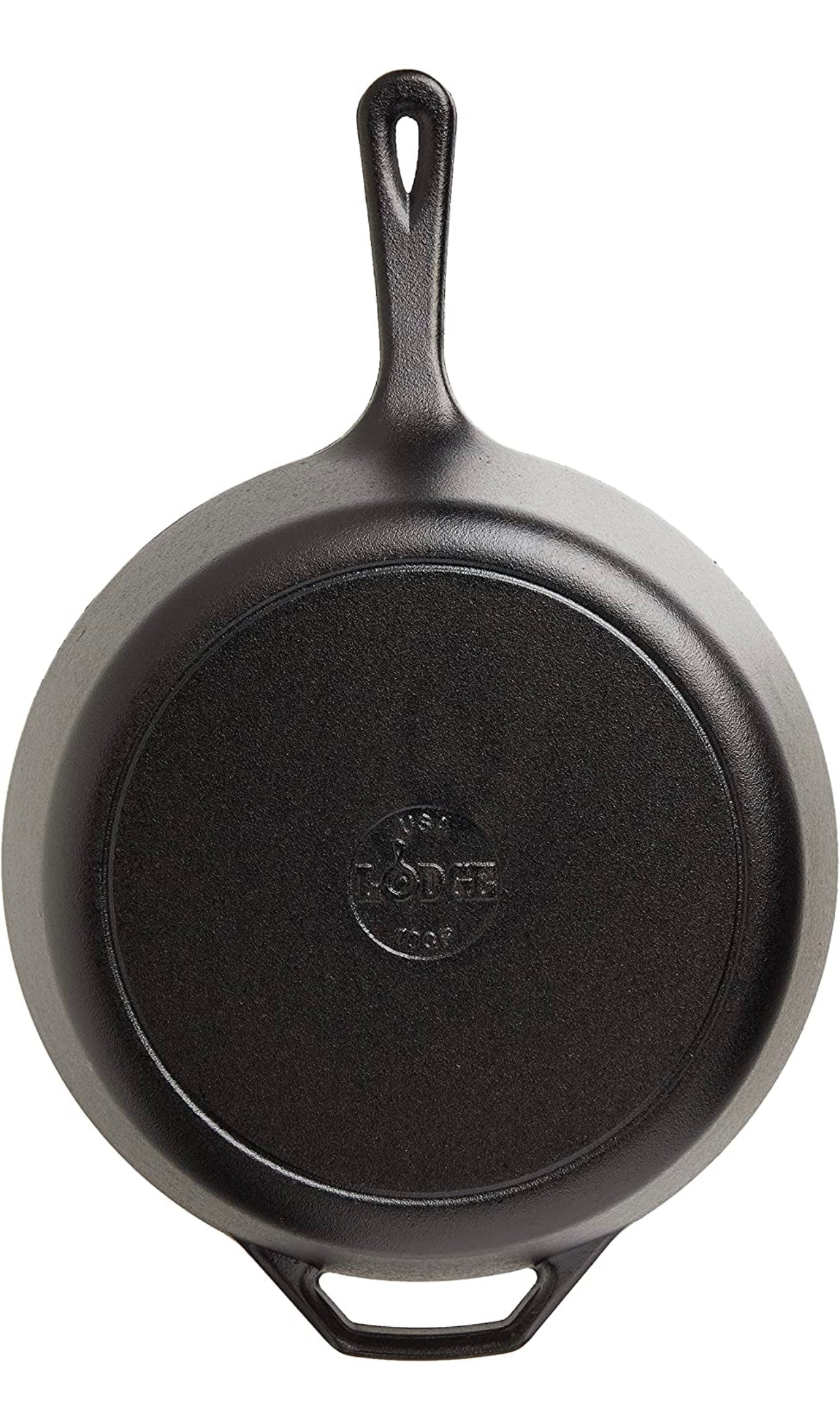 LODGE COOKWARE 3.2 Quart Cast Iron Covered Deep Skillet with Helper Handle