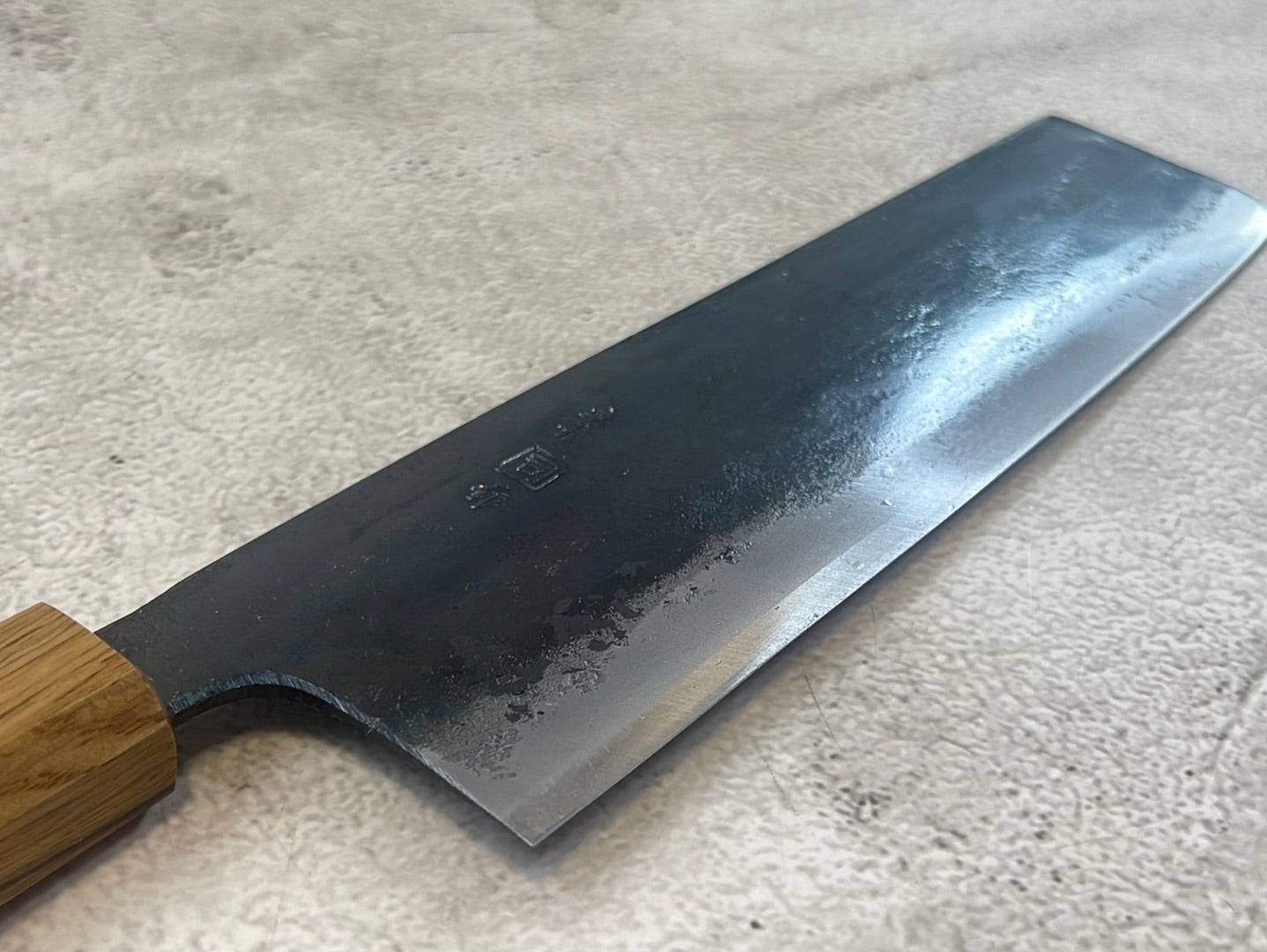 Tsukasa Shiro Kuro 180mm Nakiri - Shirogami Steel - Oak Octagnon Handle