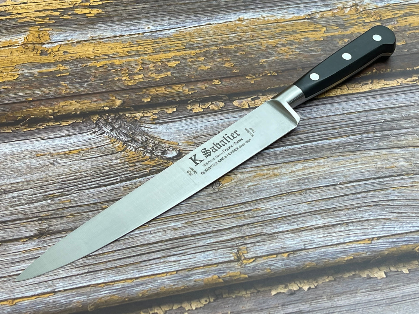 K Sabatier Authentique Slicing Knife 200mm - HIGH CARBON STEEL Made In France