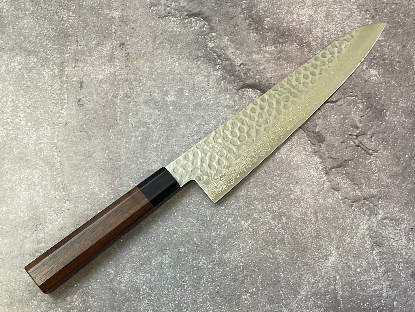 Yoshimune Gyuto Damascus Hammered Finish Knife 240 mm (9.4 in) Stainless clad Aus10