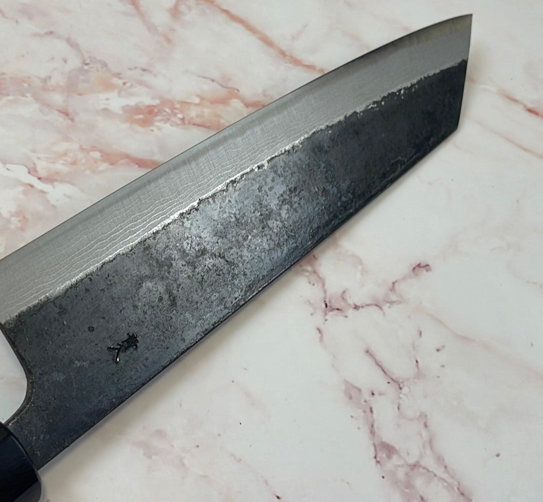 Yoshimune Kiritsuke Kurouchi 210 mm (8.2 in) Aogami (Blue) #2 Damascus (17 layers) Double-Bevel