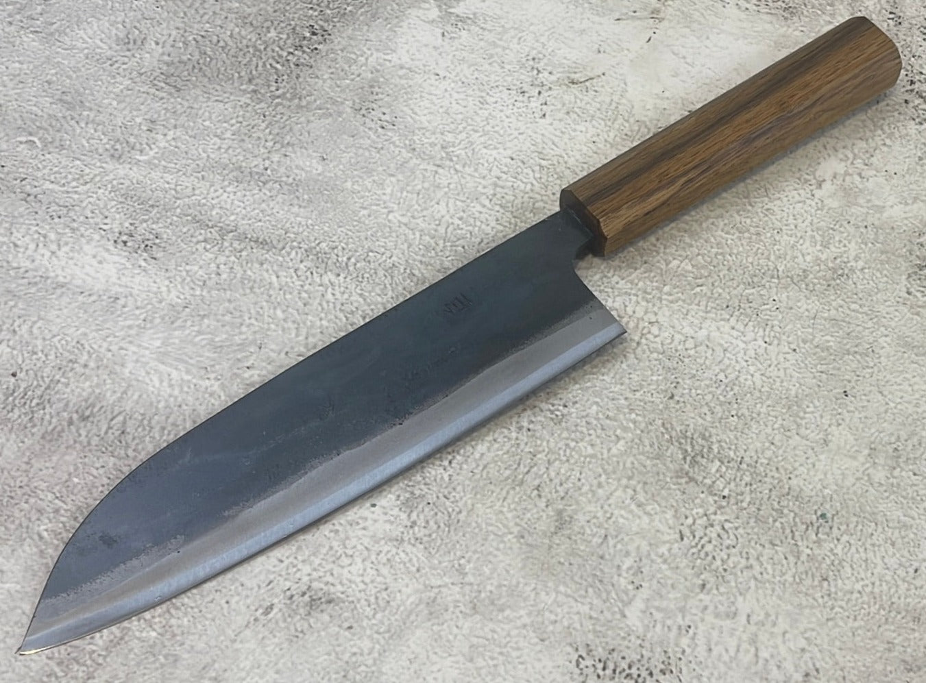 Tsukasa Shiro Kuro 180mm Santoku - Shirogami Steel - Oak Octagnon Handle