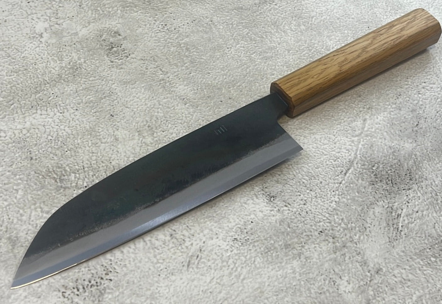 Tsukasa Shiro Kuro 165mm Santoku- Shirogami Steel - Oak Octagnon Handle