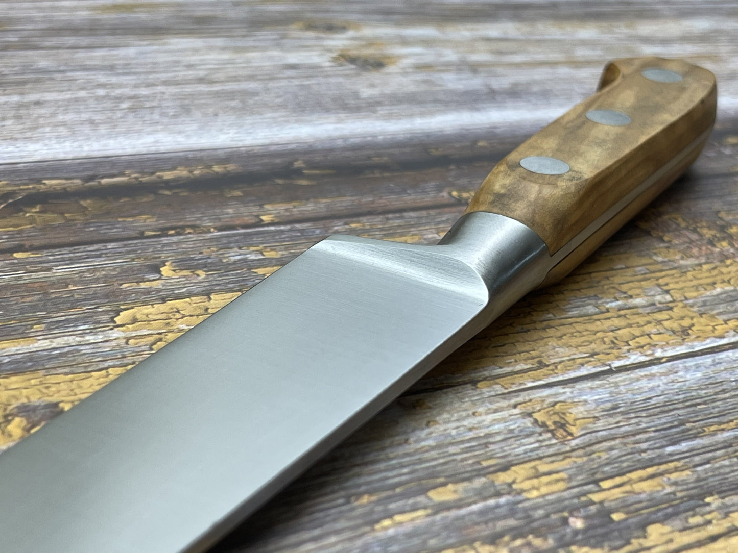 K Sabatier Slicing Knife 250mm - HIGH CARBON STEEL - OLIVE WOOD HANDLE