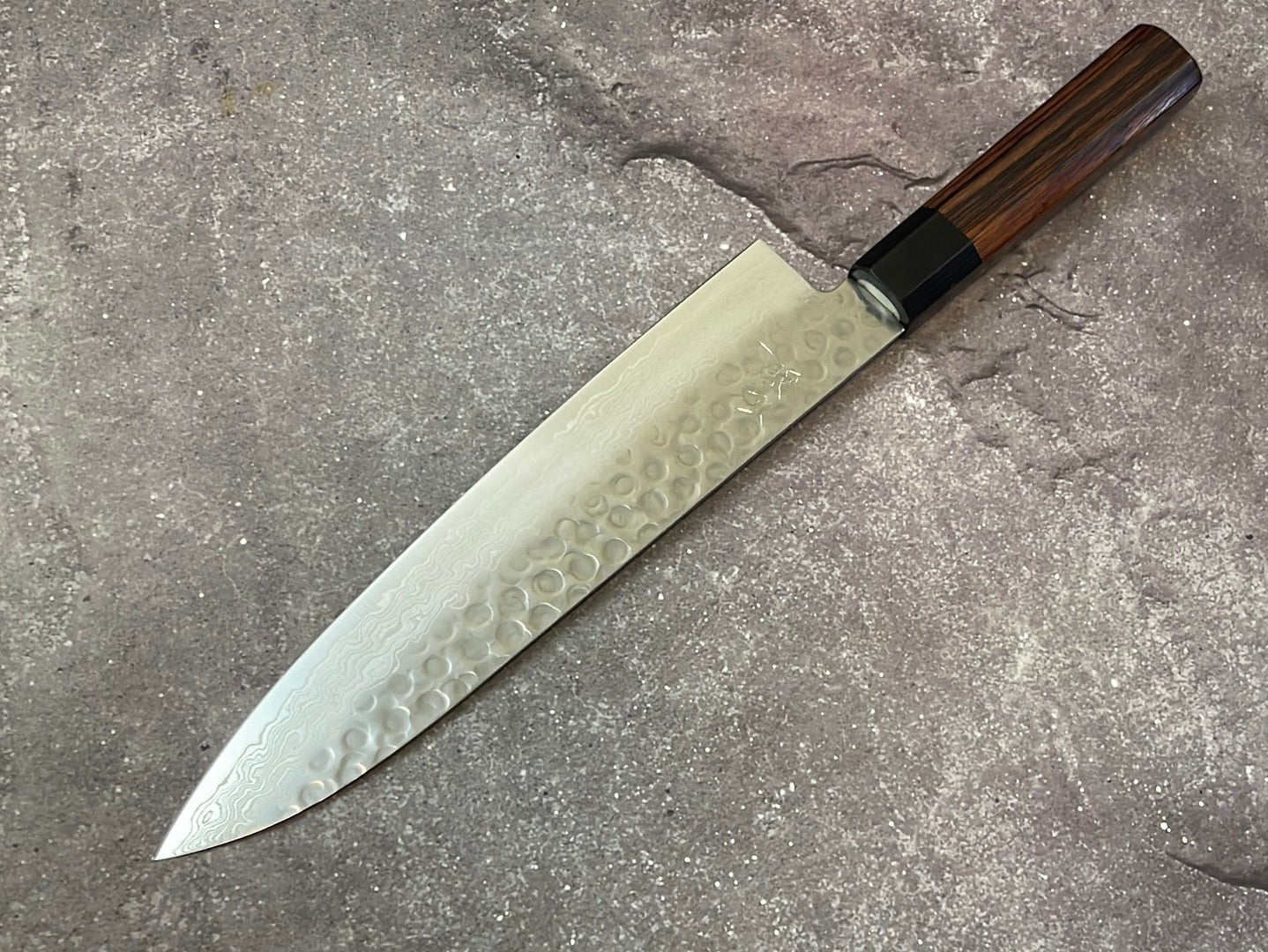 Yoshimune Gyuto Damascus Hammered Finish Knife 210 mm (9.4 in) Stainless clad Aus10