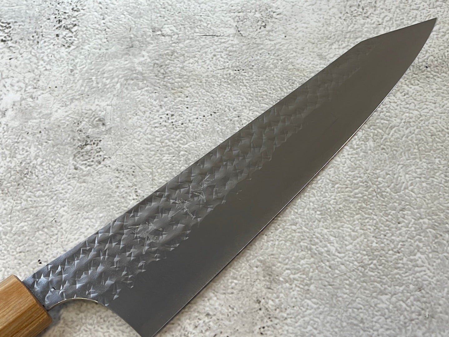 Yu Kurosaki R2(SG2) Hammered SENKO-EI WA RS8H Japanese Gyuto 210mm with Brown-Ring Octagonal Handle