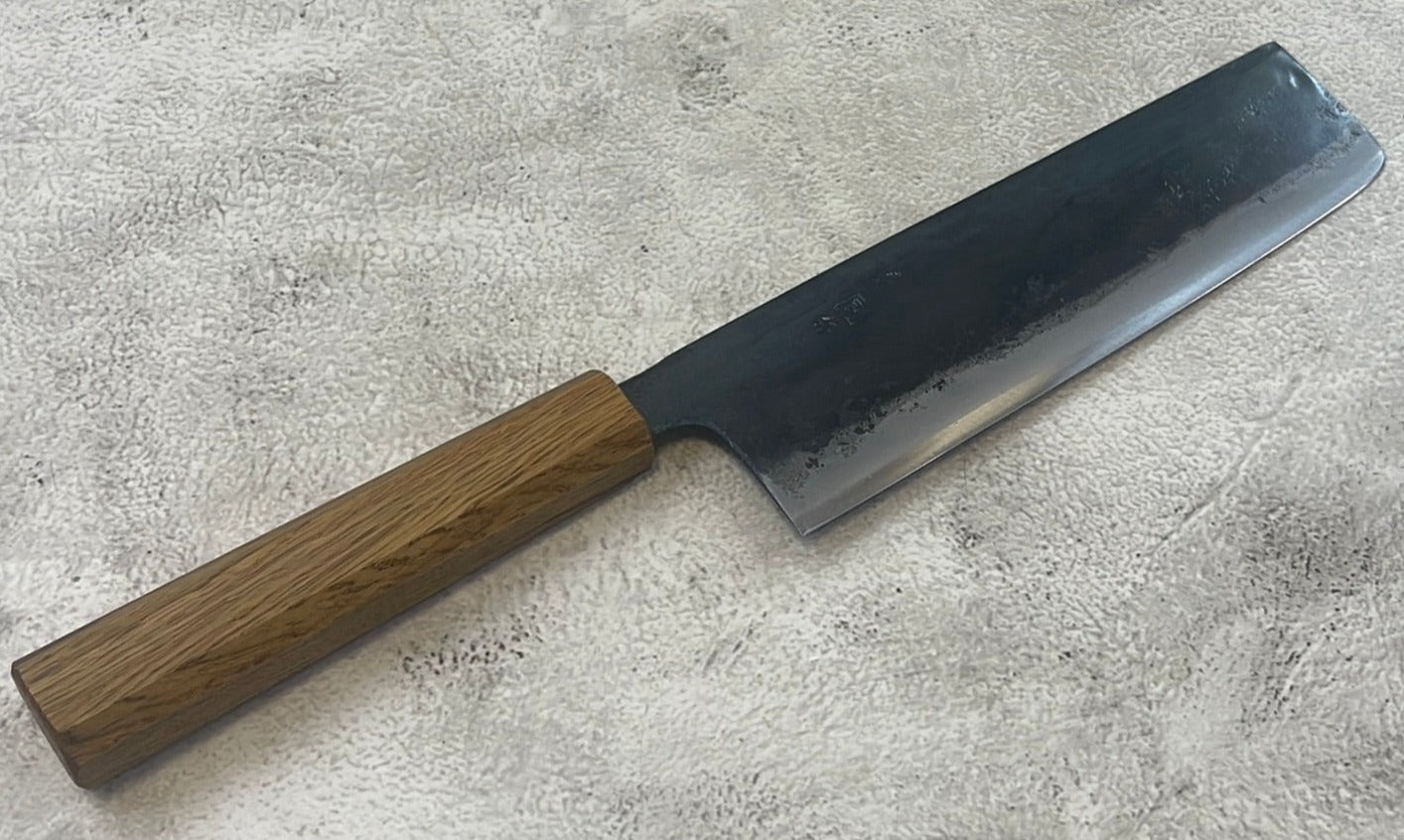 Tsukasa Shiro Kuro 180mm Nakiri - Shirogami Steel - Oak Octagnon Handle