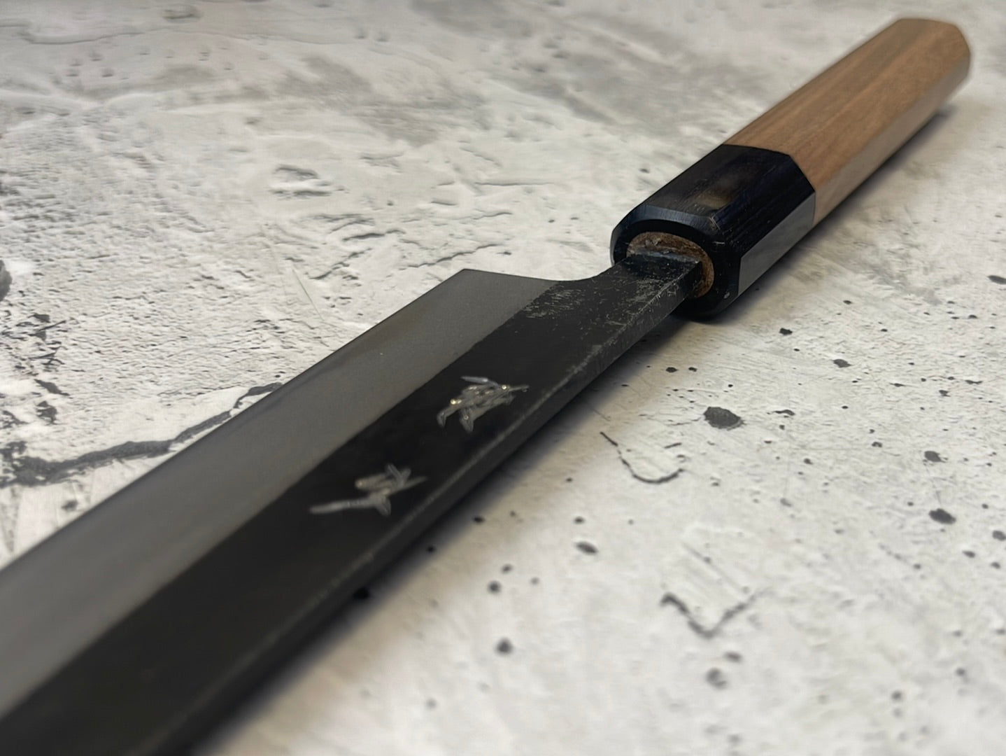 Yoshimune Sujihiki Kurouchi 240 mm (9.4 in) Aogami (Blue) #2 Double-Bevel