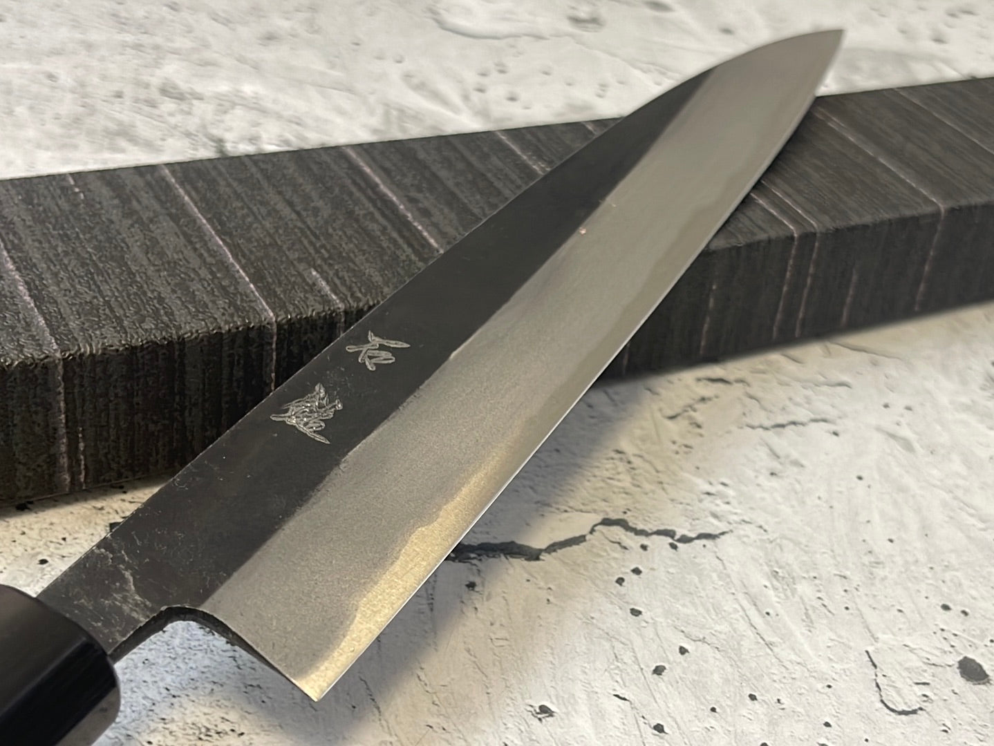 Yoshimune Sujihiki Kurouchi 210 mm (8.3 in) Aogami (Blue) #2 Double-Bevel