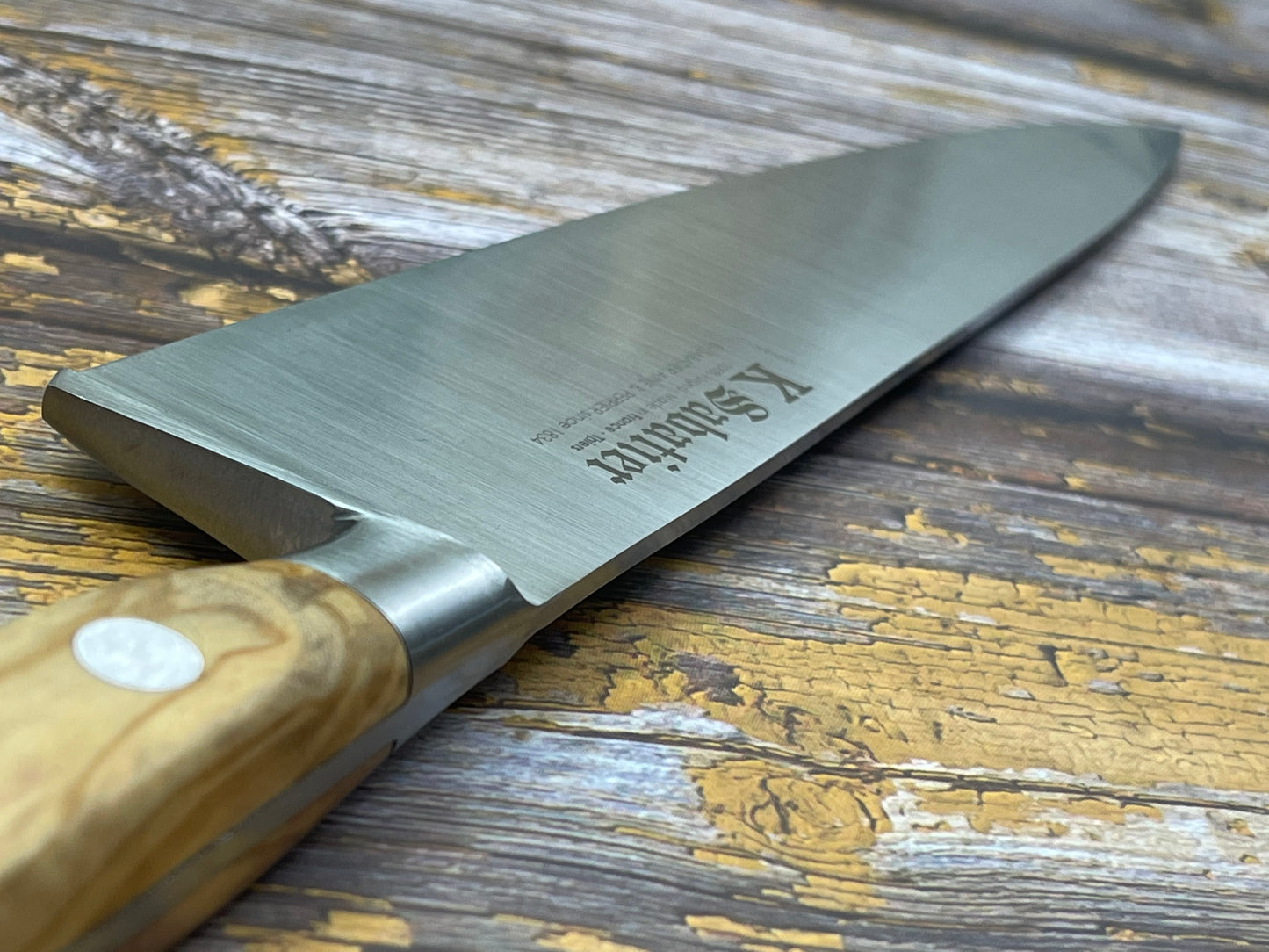 K Sabatier Chef Knife 250mm - CARBON STEEL - OLIVE WOOD HANDLE