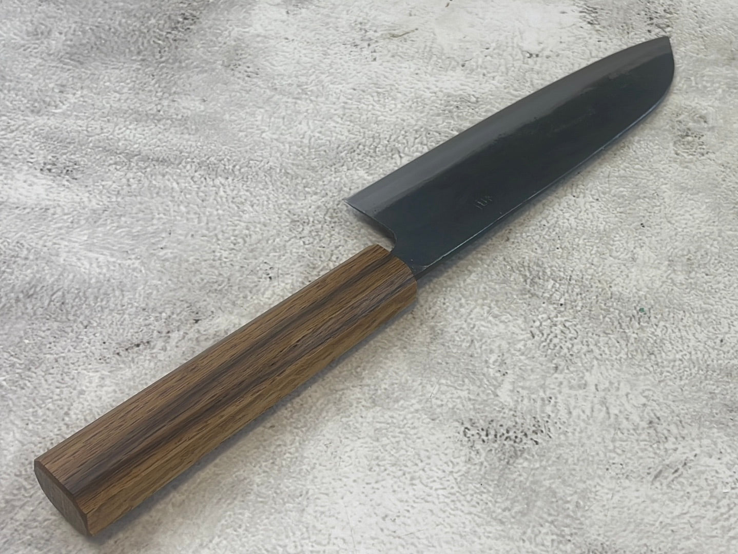 Tsukasa Shiro Kuro 180mm Santoku - Shirogami Steel - Oak Octagnon Handle