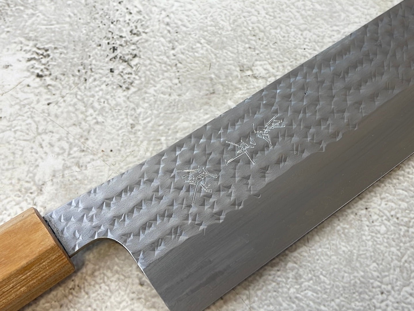 Yu Kurosaki R2(SG2) Hammered SENKO-EI WA RS8H Japanese Nakiri 165mm with Brown-Ring Octagonal Handle