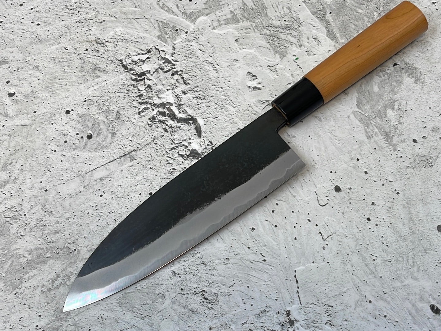 Hinokuni Shirogami #1 Santoku Knife 180mm Cherry Wood Handle - Made in Japan 🇯🇵